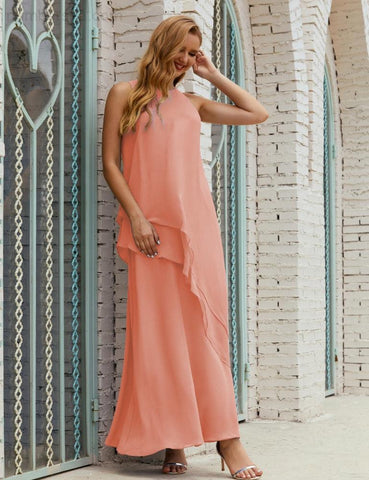 Chiffon Long Plus Size Mother Of Bride Dresses Formal Bridesmaid Prom Gown 28019