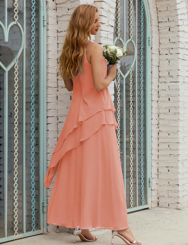 Chiffon Long Plus Size Mother Of Bride Dresses Formal Bridesmaid Prom Gown 28019