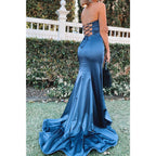 Strapless High Split Sheath/column Formal Dress
