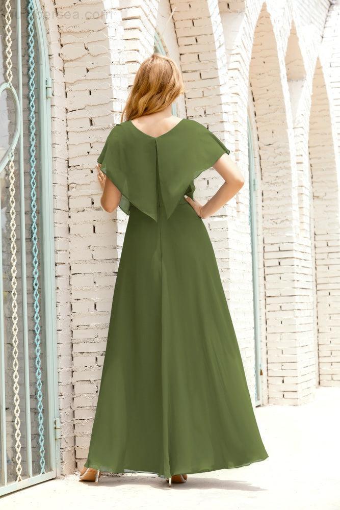 Numbersea Mother Of The Bride Dresses Plus Size V-Neck Floor Length Formal Prom Dress For Wedding