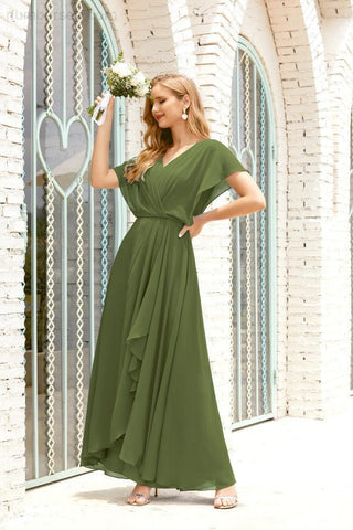 Numbersea Mother Of The Bride Dresses Plus Size V-Neck Floor Length Formal Prom Dress For Wedding