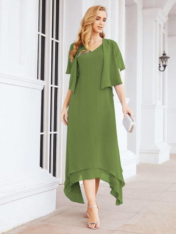 Numbersea Two-Piece A-line Mother of The Bride Dress Formal Party Gown Dress 28073 - numbersea