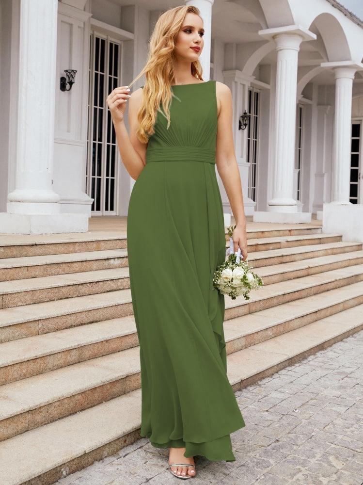 Numbersea Bridesmaid Dresses for Wedding Ruffles Long Formal Prom Gowns 28039-numbersea