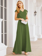 Numbersea Bridesmaid Dresses Cape Formal Prom Dress Open Back Gowns for Mother of The Bride 28058-numbersea