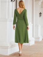 Bridesmaid Dress V-Back Waist Belt Mother of the Bride Wedding Guest 28031-numbersea