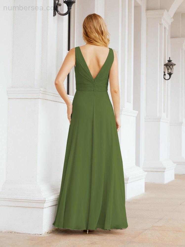Numbersea Bridesmaid Dresses for Wedding Ruffles Long Formal Prom Gowns 28039-numbersea