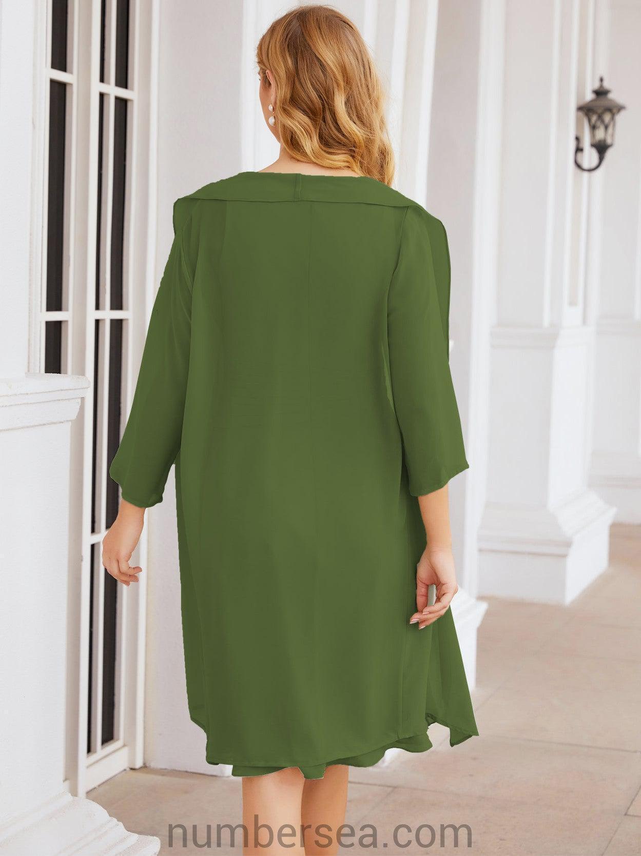 Numbersea Chiffon Mother Of The Bride Dresses Prom Dress For Wedding Guest Casual Pleated 28065