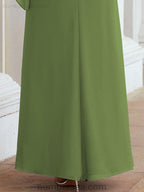 Numbersea Formal Party Gown Dress Long Chiffon Mother Of The Bride Dresses With Ruffle Cape 28026