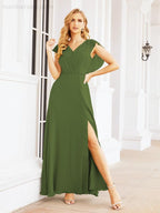 Numbersea Bridesmaid Dresses Cape Formal Prom Dress Open Back Gowns for Mother of The Bride 28058-numbersea