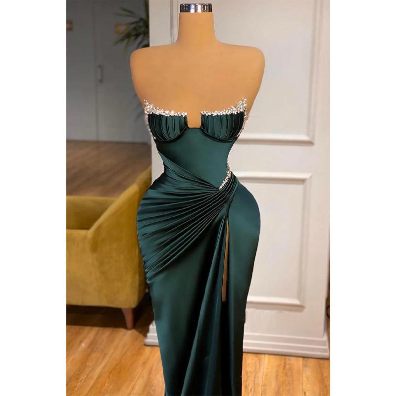 Spaghettiträger Perlen Etui Langes formelles Abendkleid 