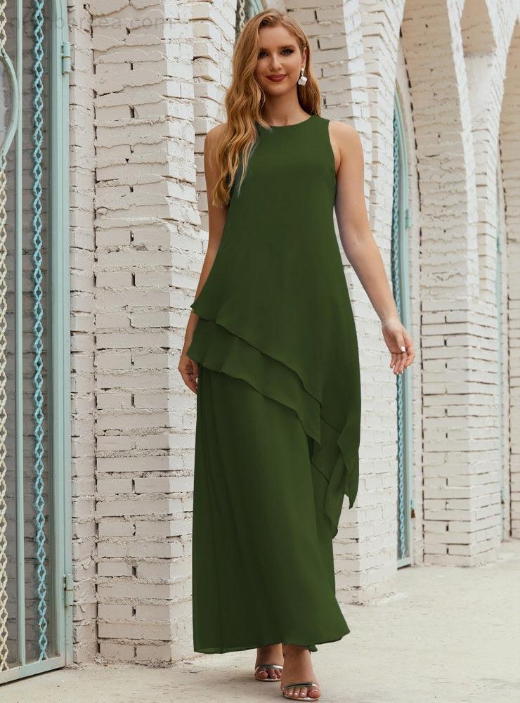 Chiffon Long Plus Size Mother Of Bride Dresses Formal Bridesmaid Prom Gown 28019