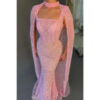 Vestido largo de fiesta formal con tirantes finos
