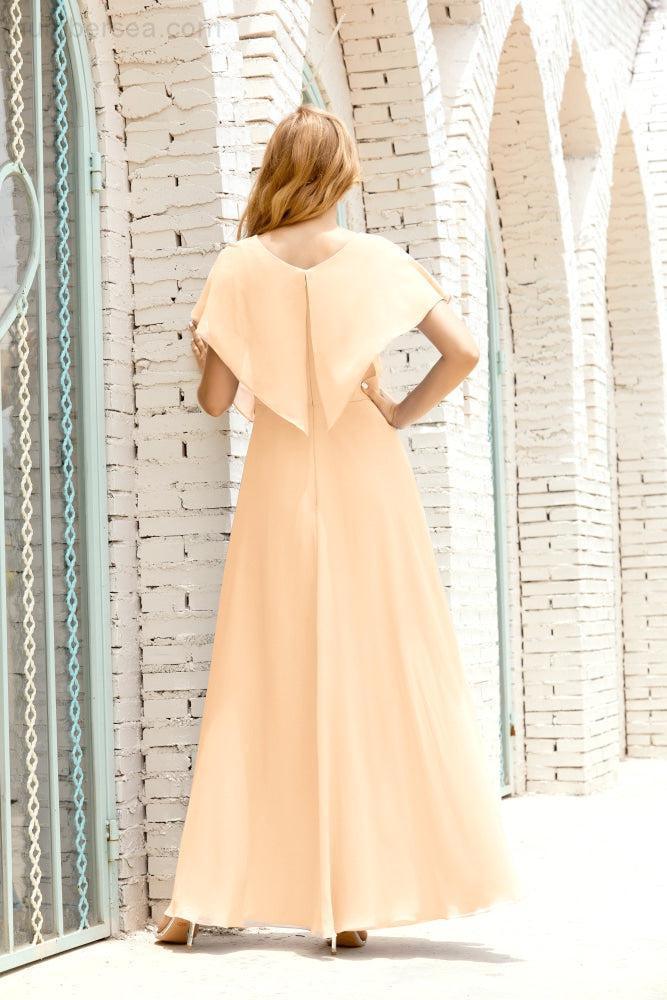 Numbersea Mother Of The Bride Dresses Plus Size V-Neck Floor Length Formal Prom Dress For Wedding