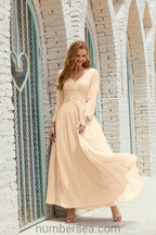 Numbersea Bridesmaid Dress Chiffon Formal Party Dress Evening Dress 28016-numbersea