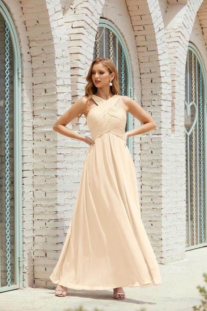 Halter Bridesmaid Dresses Formal Cocktail Prom Gown 28015-numbersea