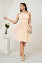 Numbersea Women Chiffon Short One Shoulder Bridesmaid Dress Formal Dresses For Party Homecoming 2804