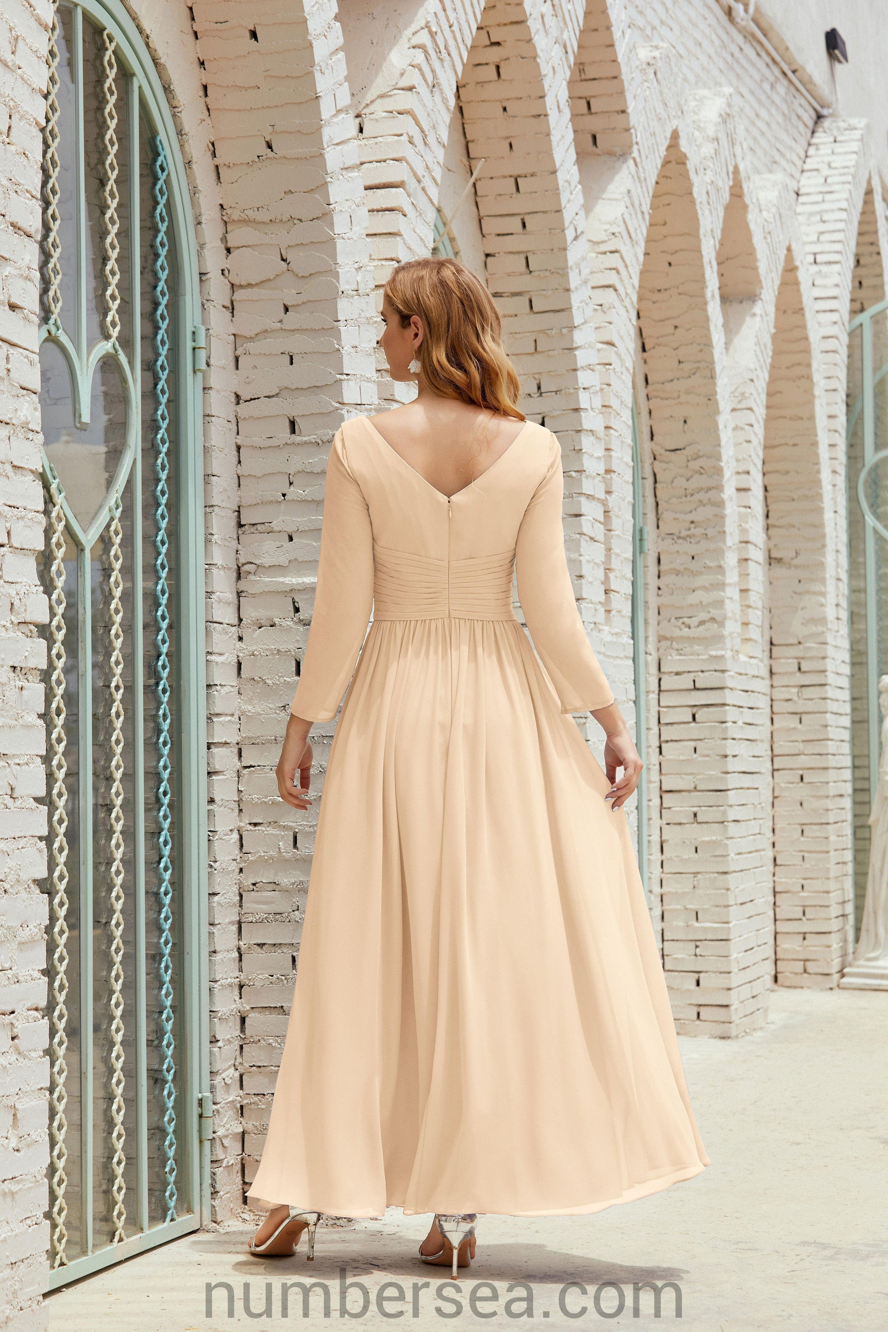 Numbersea Bridesmaid Dress Chiffon Formal Party Dress Evening Dress 28016-numbersea