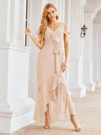 Numbersea Ruffled Bridesmaid Dresses Mermaid Formal Violin Evening Party Prom Gowns 28042-numbersea