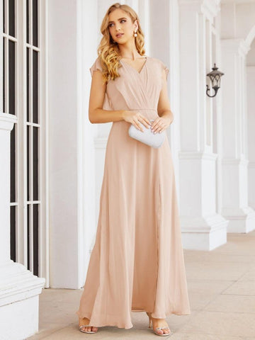Numbersea Bridesmaid Dresses Cape Formal Prom Dress Open Back Gowns for Mother of The Bride 28058-numbersea
