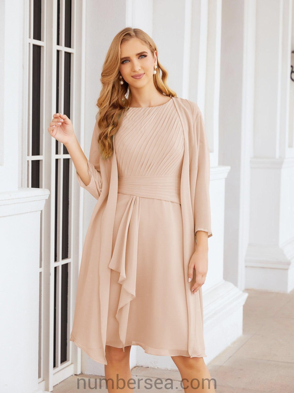 Numbersea Chiffon Mother Of The Bride Dresses Prom Dress For Wedding Guest Casual Pleated 28065