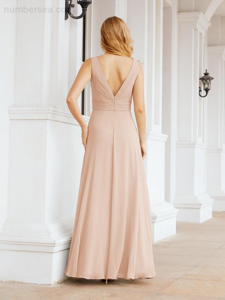 Numbersea Bridesmaid Dresses for Wedding Ruffles Long Formal Prom Gowns 28039-numbersea