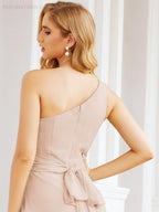 Numbersea One Shoulder Bridesmaid Dresses Long Formal Prom Gowns 28048-numbersea