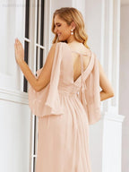 Numbersea Bridesmaid Dresses with Split for Wedding Party Flutter Sleeves 28045-numbersea