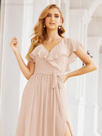 Bridesmaid Dresses with Flutter Sleeves Formal Evening Party Prom Gowns 28044-numbersea