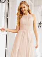 Keyhole Bridesmaid Dresses Sleeveless Formal Evening Party Prom Gowns 28043-numbersea