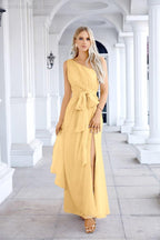 Ladies Chiffon One Shoulder Bridesmaid Evening Dress Wedding Party Evening Dress 28133-numbersea