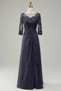 Mother of Bride Dress Long Sleeves with Appliques