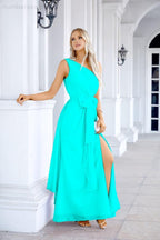 Ladies Chiffon One Shoulder Bridesmaid Evening Dress Wedding Party Evening Dress 28133-numbersea