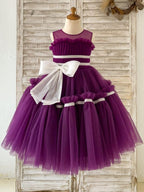 Tulle Tea-length Purple Dress (2003227603)