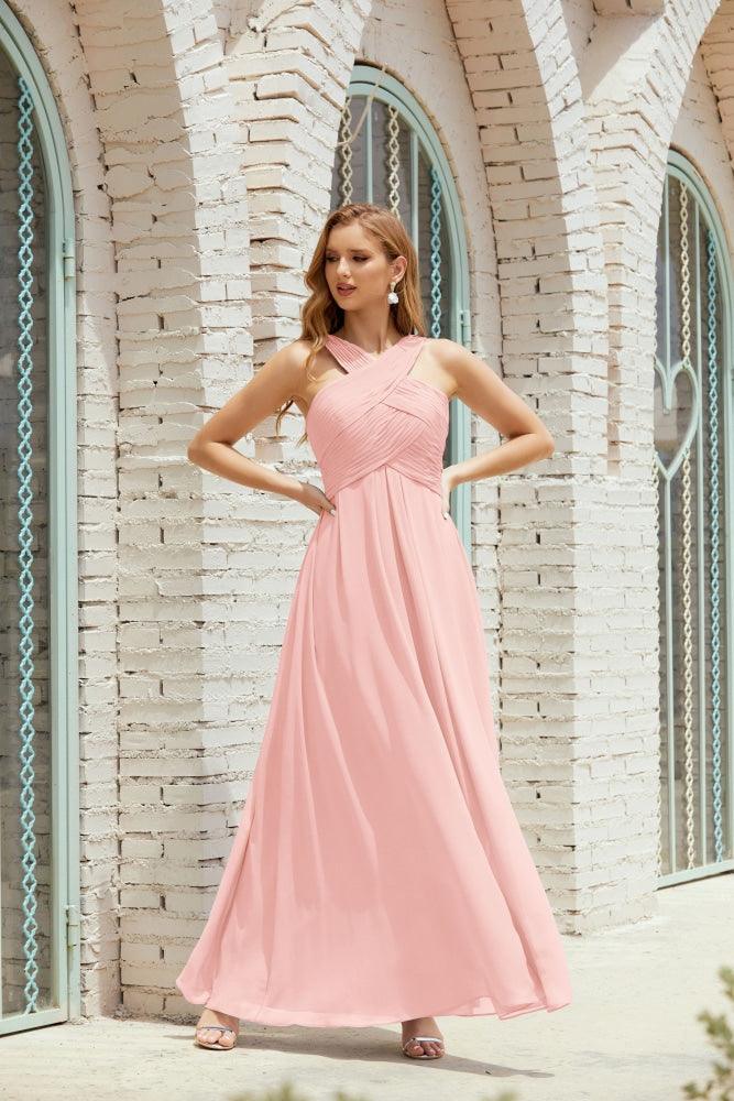 Halter Bridesmaid Dresses Formal Cocktail Prom Gown 28015-numbersea