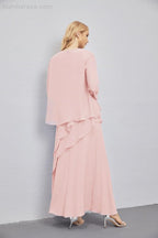 Mother of Bride Dresses with Open Front Lightweight Cardigan Formal Prom Gown 28081-numbersea