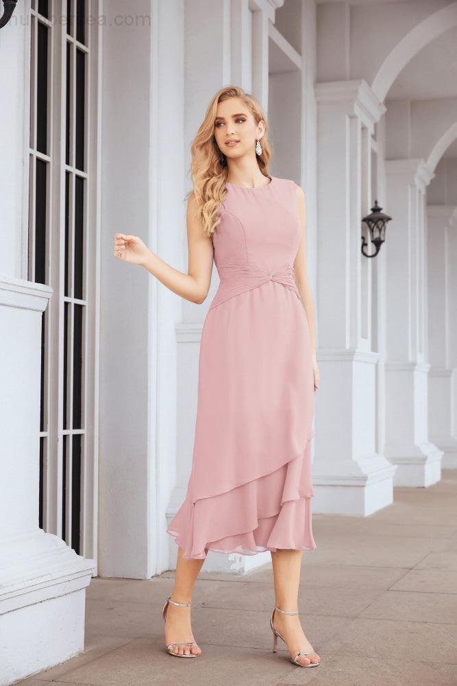 Numbersea Formal Party Gown Dress Chiffon Long Mother of The Bride Dresses with Ruffle Cape 28072 - numbersea