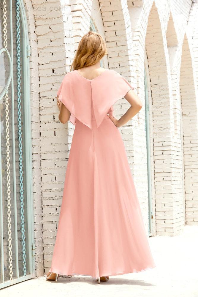 Numbersea Mother Of The Bride Dresses Plus Size V-Neck Floor Length Formal Prom Dress For Wedding