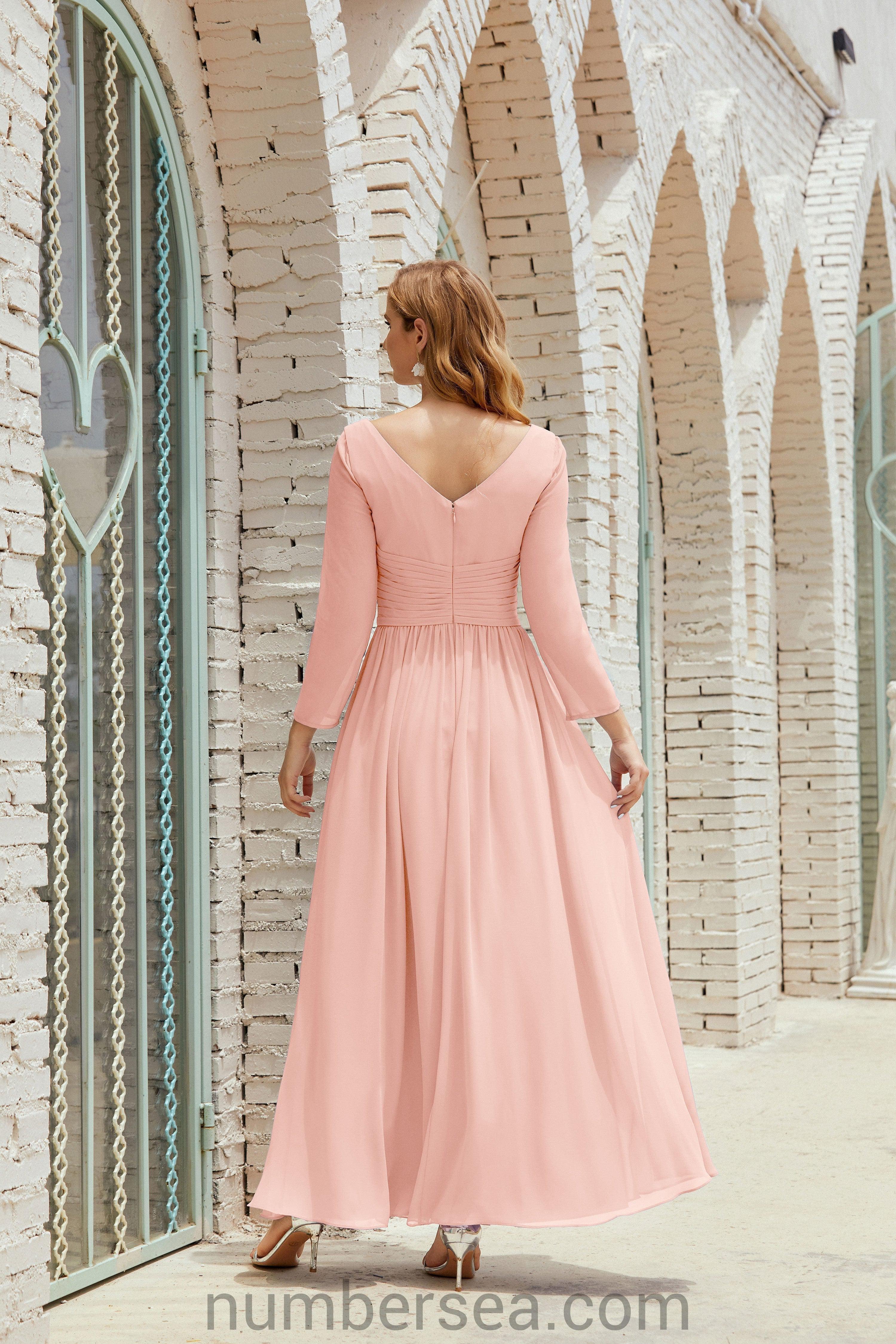 Numbersea Bridesmaid Dress Chiffon Formal Party Dress Evening Dress 28016-numbersea