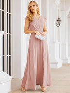 Numbersea Bridesmaid Dresses Cape Formal Prom Dress Open Back Gowns for Mother of The Bride 28058-numbersea