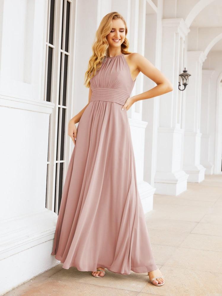 Keyhole Bridesmaid Dresses Sleeveless Formal Evening Party Prom Gowns 28043-numbersea