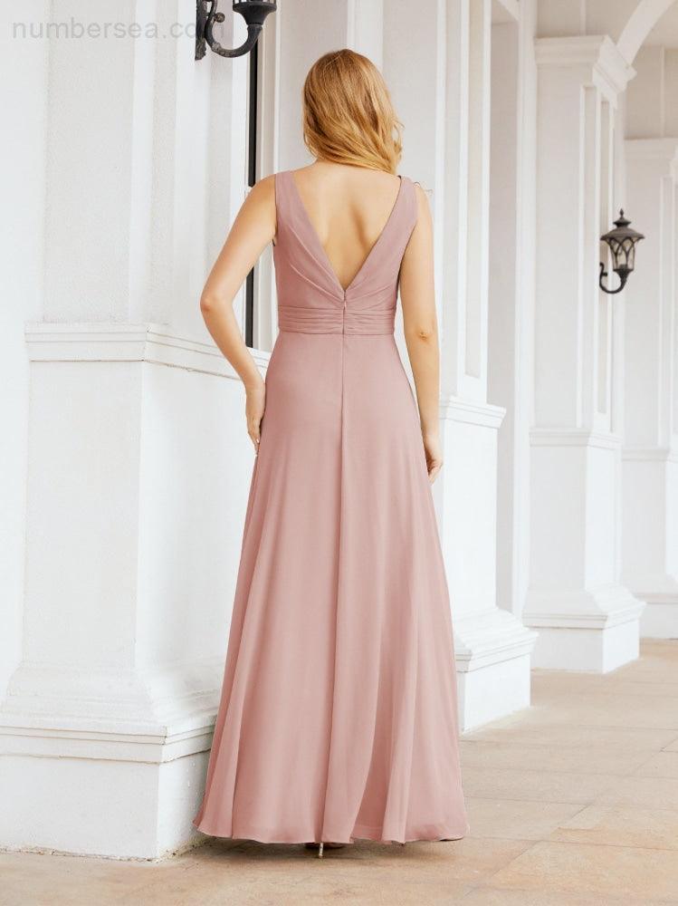 Numbersea Bridesmaid Dresses for Wedding Ruffles Long Formal Prom Gowns 28039-numbersea