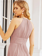 Keyhole Bridesmaid Dresses Sleeveless Formal Evening Party Prom Gowns 28043-numbersea