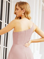 Numbersea Women's One Shoulder Formal Prom Gowns for Mother of The Bride Side Slit Bridesmaid Dresses 28052-numbersea