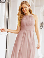 Keyhole Bridesmaid Dresses Sleeveless Formal Evening Party Prom Gowns 28043-numbersea