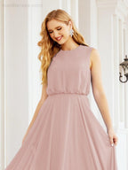 Numbersea Sleeveless Long Bridesmaid Dress A line Formal Evening Prom Gown 28025-numbersea