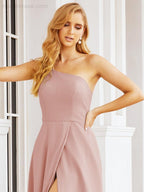 Numbersea Women's One Shoulder Formal Prom Gowns for Mother of The Bride Side Slit Bridesmaid Dresses 28052-numbersea