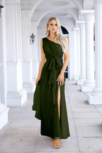 Ladies Chiffon One Shoulder Bridesmaid Evening Dress Wedding Party Evening Dress 28133-numbersea