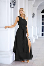 Ladies Chiffon One Shoulder Bridesmaid Evening Dress Wedding Party Evening Dress 28133-numbersea