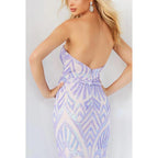 Sweetheart Strapless Sleeveless Sequined Mermaid Long Prom Evening Dress