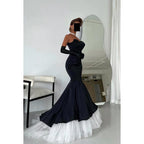 Trompeten-/Meerjungfrauen-Kleid, schulterfrei, elegant, für Abend, Party, Ball